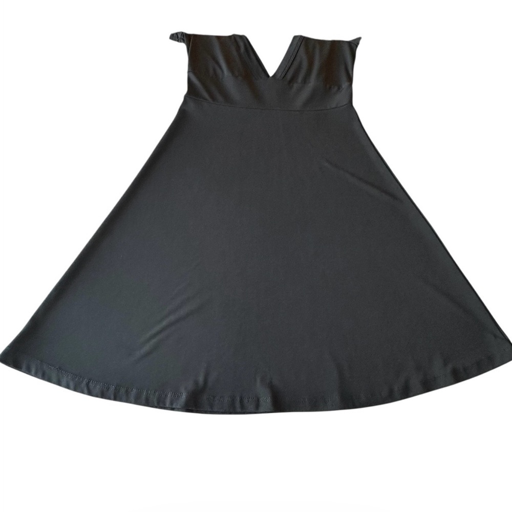 Zoey Beth Womens Dress Black Deep V Neck Short Sleeve A-Line Stretch Size Small - Picture 13 of 15